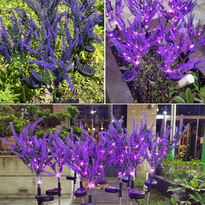 Modern Art Deco Solar Waterproof Stainless Steel PC & ABS Faux Lavender LED Outdoor Light Landscape Lighting For Garden & Outdoor Patio | Kalsten