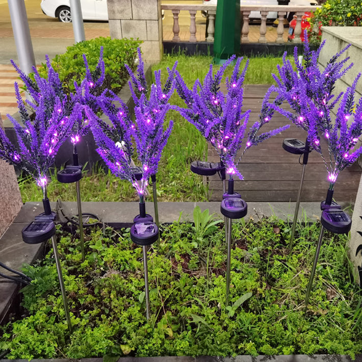 Modern Art Deco Solar Waterproof Stainless Steel PC & ABS Faux Lavender LED Outdoor Light Landscape Lighting For Garden & Outdoor Patio | Kalsten