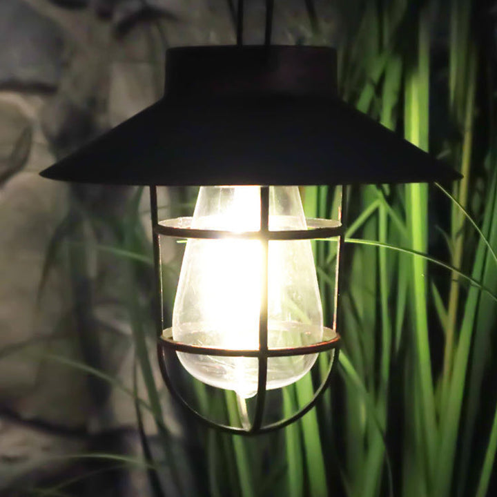 Modern Minimalist Solar Cylinder Hollow Out Iron Plastic LED Outdoor Light For Garden | Kalsten
