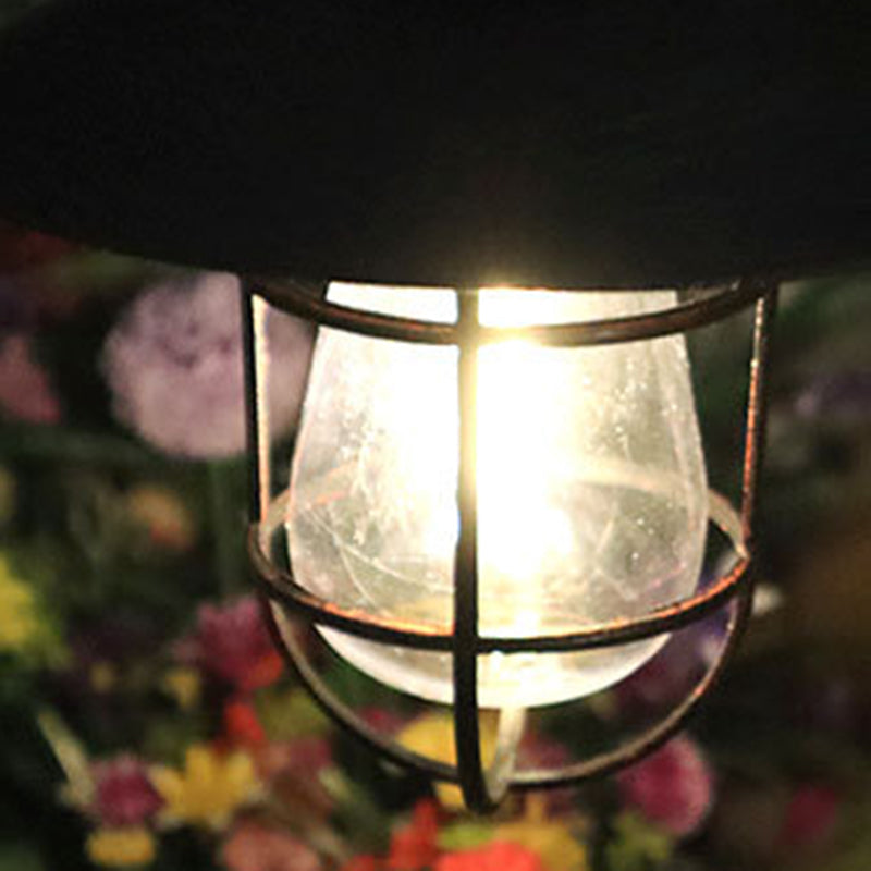 Modern Minimalist Solar Cylinder Hollow Out Iron Plastic LED Outdoor Light For Garden | Kalsten