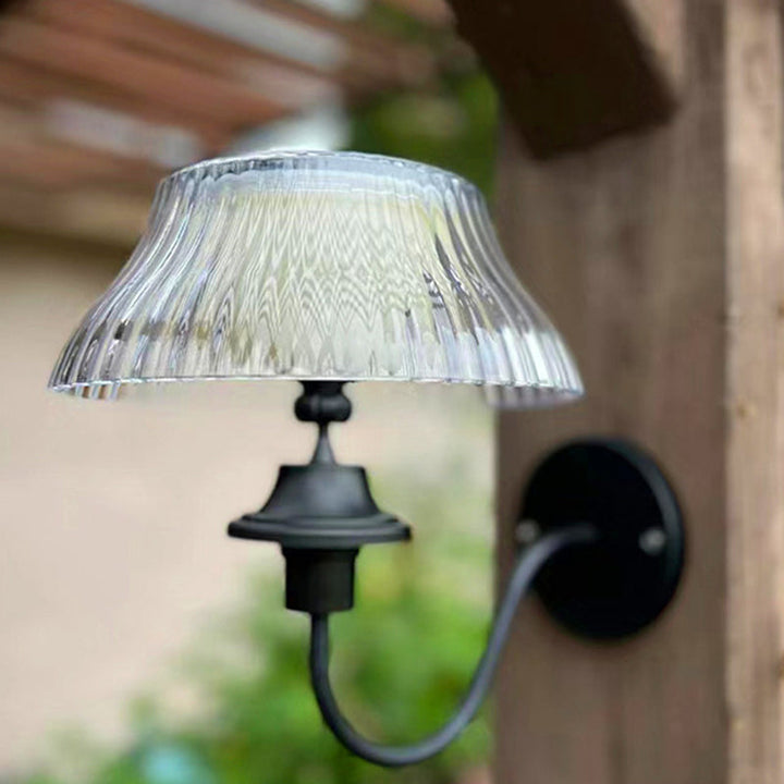 Modern Minimalist Round Half Ball Curved Pole Iron ABS LED Outdoor Wall Sconce Lamp For Garden | Kalsten