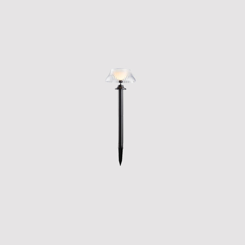 Modern Minimalist Round Half Ball Long Pole Iron ABS LED Ground Plug Outdoor Light For Garden | Kalsten