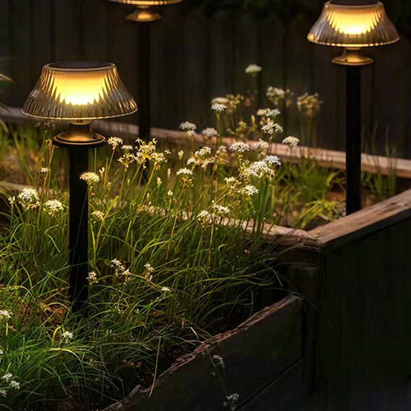 Modern Minimalist Round Half Ball Long Pole Iron ABS LED Ground Plug Outdoor Light For Garden | Kalsten