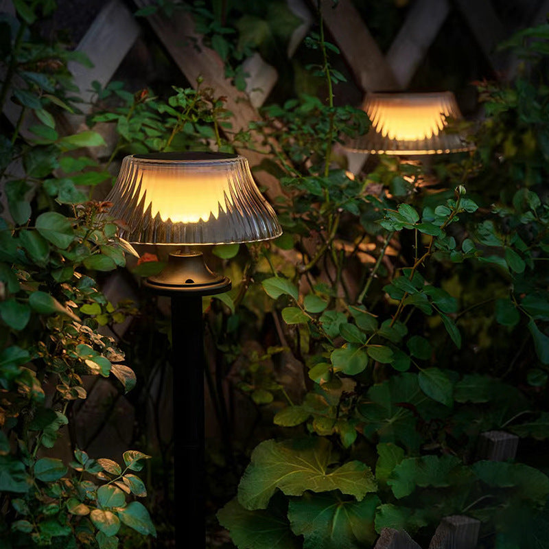 Modern Minimalist Round Half Ball Long Pole Iron ABS LED Ground Plug Outdoor Light For Garden | Kalsten