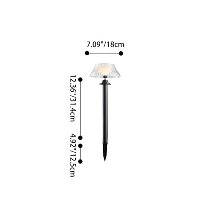 Modern Minimalist Round Half Ball Long Pole Iron ABS LED Ground Plug Outdoor Light For Garden | Kalsten
