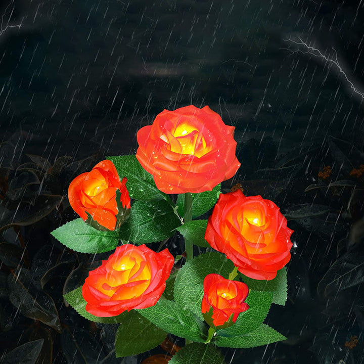 Modern Art Deco Solar Waterproof Rose Plastic Stainless Steel LED Ground Plug Outdoor Light For Garden | Kalsten