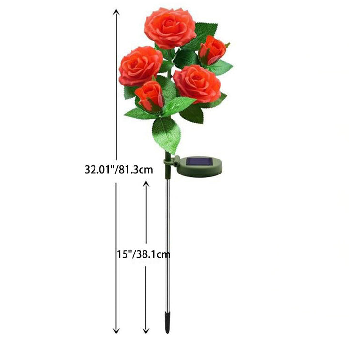 Modern Art Deco Solar Waterproof Rose Plastic Stainless Steel LED Ground Plug Outdoor Light For Garden | Kalsten
