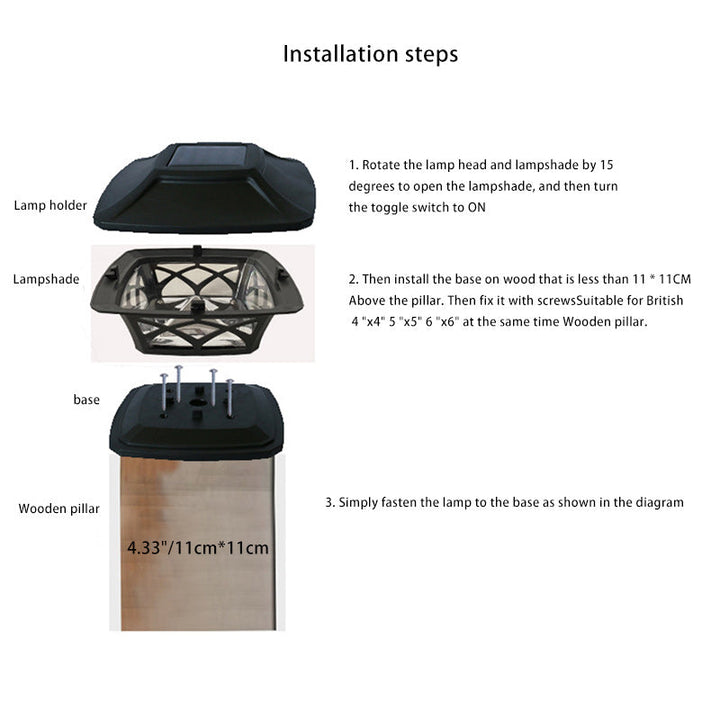 Modern Simplicity Square Plastic LED Post Head Light Outdoor Light For Garden | Kalsten