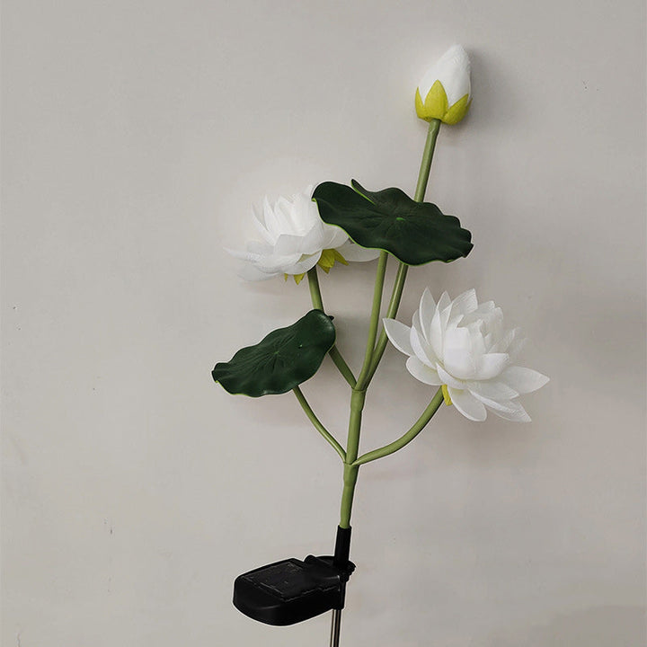Contemporary Creative Lotus Flower Lotus Leaf Silk Cloth Stainless Steel LED Landscape Light Outdoor Light For Garden | Kalsten