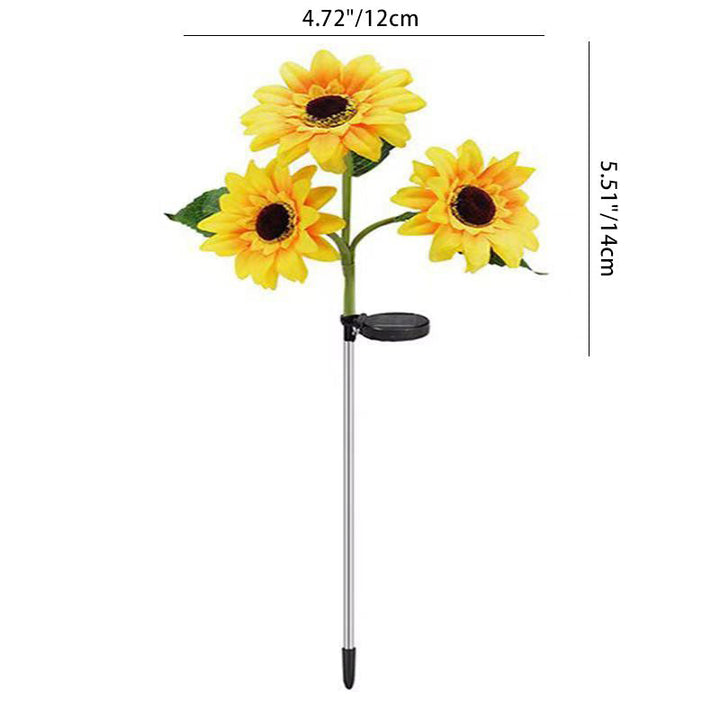 Contemporary Creative Solar Waterproof Sunflower Silk Stainless Steel LED Landscape Light Outdoor Light For Garden | Kalsten