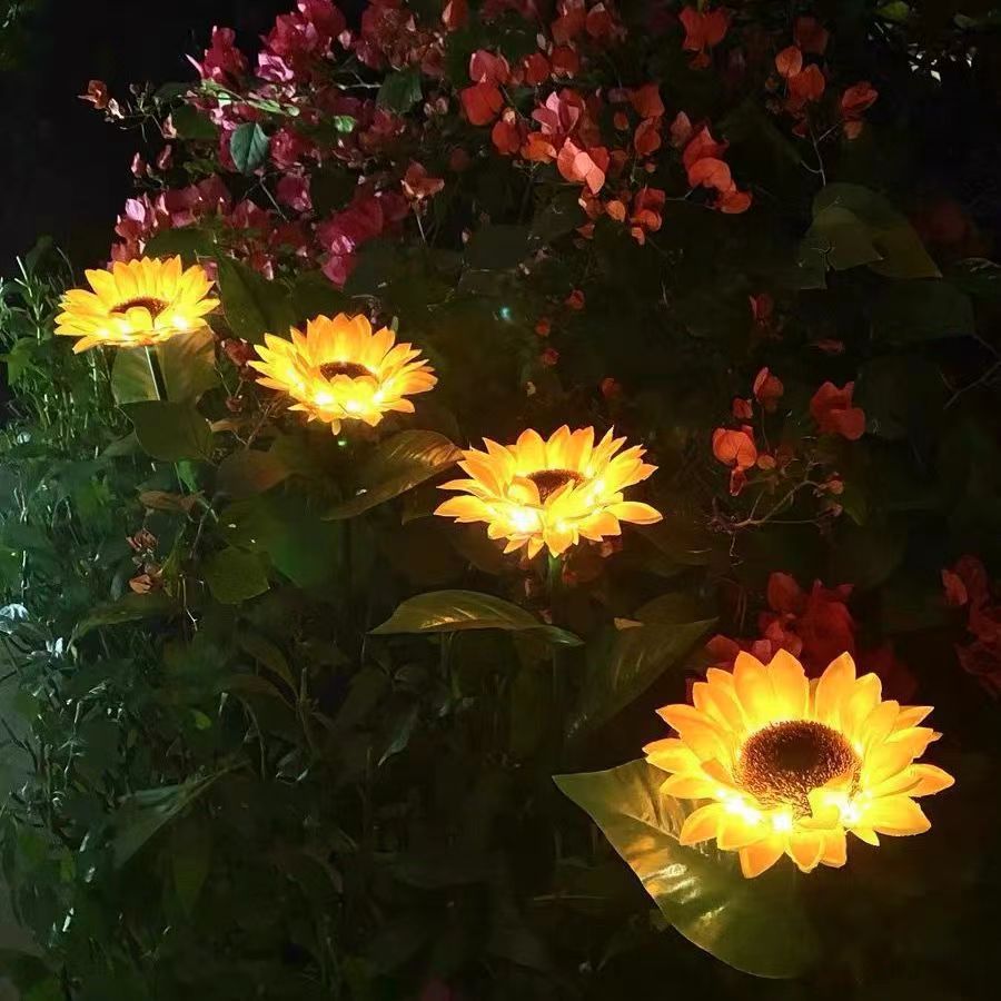 Contemporary Creative Solar Waterproof Sunflower Silk Stainless Steel LED Landscape Light Outdoor Light For Garden | Kalsten