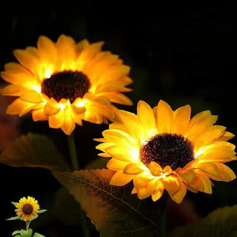 Contemporary Creative Solar Waterproof Sunflower Silk Stainless Steel LED Landscape Light Outdoor Light For Garden | Kalsten