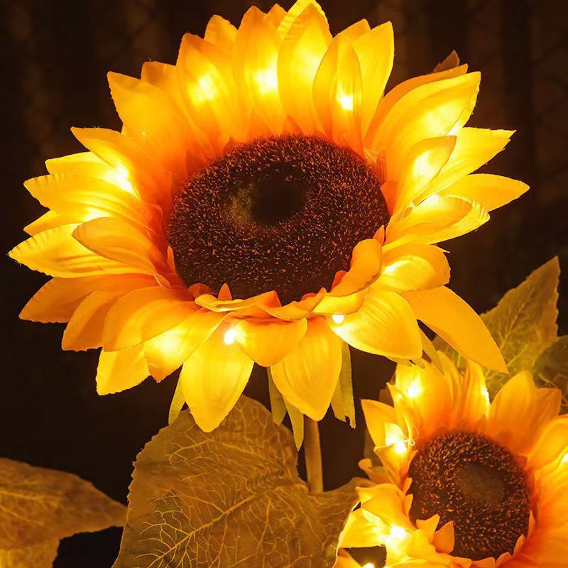 Contemporary Creative Solar Waterproof Sunflower Silk Stainless Steel LED Landscape Light Outdoor Light For Garden | Kalsten