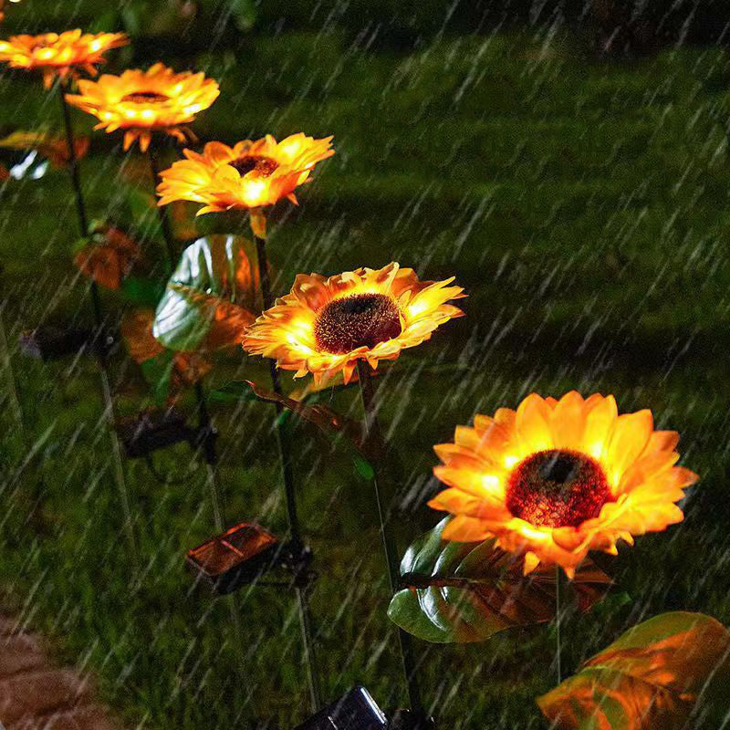 Contemporary Creative Solar Waterproof Sunflower Silk Stainless Steel LED Landscape Light Outdoor Light For Garden | Kalsten