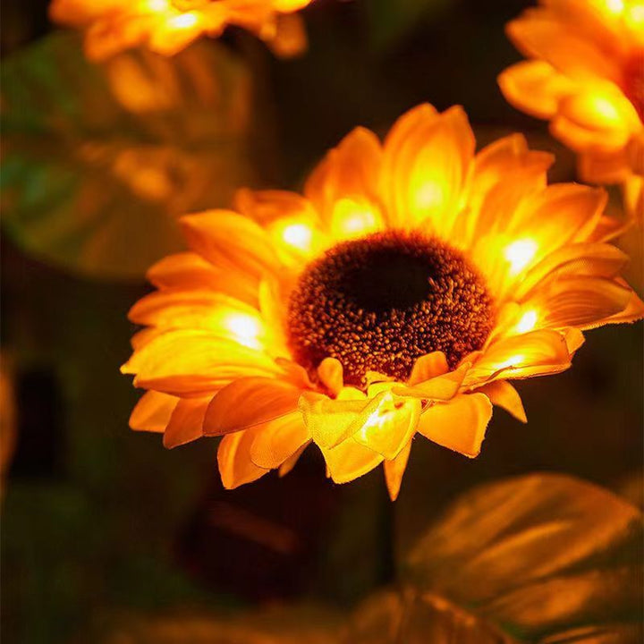 Contemporary Creative Solar Waterproof Sunflower Silk Stainless Steel LED Landscape Light Outdoor Light For Garden | Kalsten