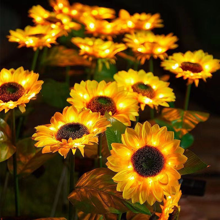 Contemporary Creative Solar Waterproof Sunflower Silk Stainless Steel LED Landscape Light Outdoor Light For Garden | Kalsten