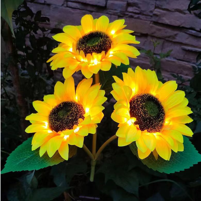 Contemporary Creative Solar Waterproof Sunflower Silk Stainless Steel LED Landscape Light Outdoor Light For Garden | Kalsten