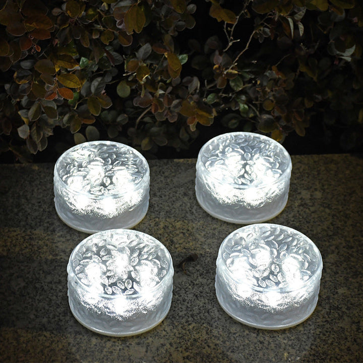 Modern Minimalist Solar Round Ice Brick Shape Acrylic LED Outdoor Light For Garden | Kalsten
