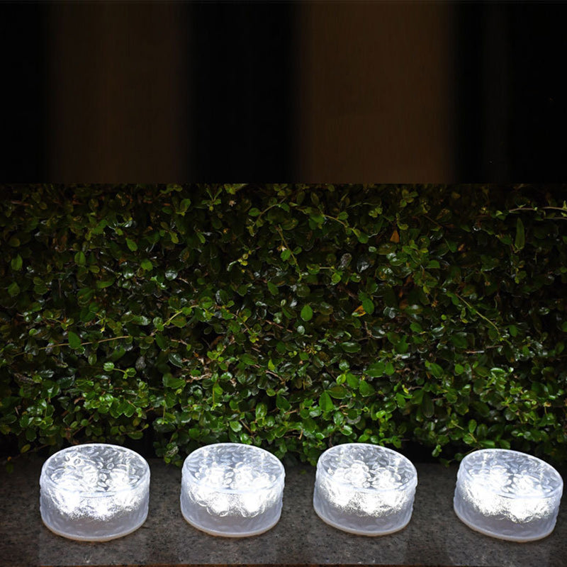 Modern Minimalist Solar Round Ice Brick Shape Acrylic LED Outdoor Light For Garden | Kalsten
