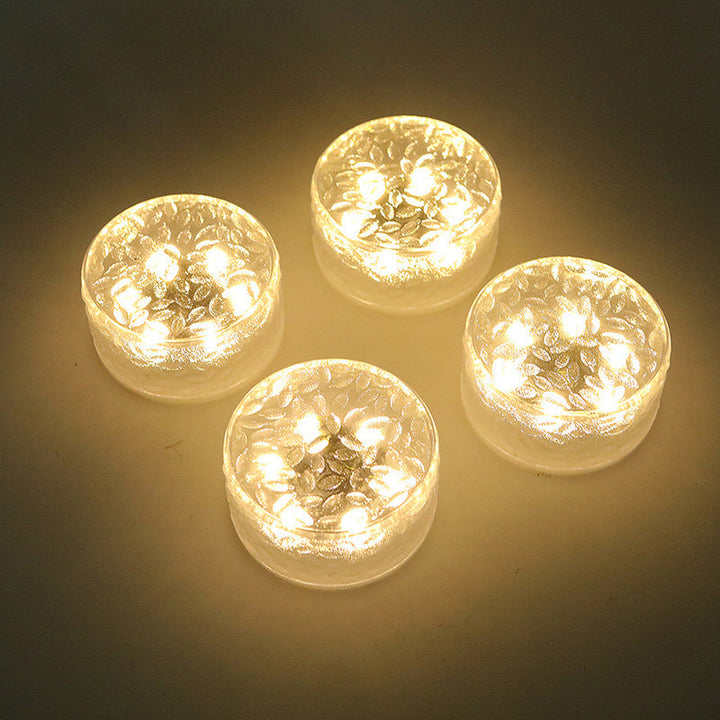 Modern Minimalist Solar Round Ice Brick Shape Acrylic LED Outdoor Light For Garden | Kalsten