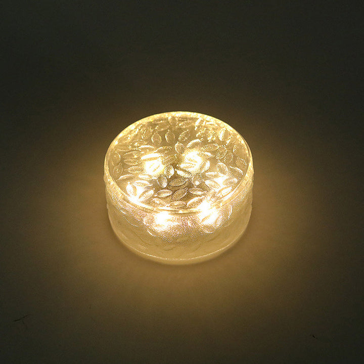 Modern Minimalist Solar Round Ice Brick Shape Acrylic LED Outdoor Light For Garden | Kalsten