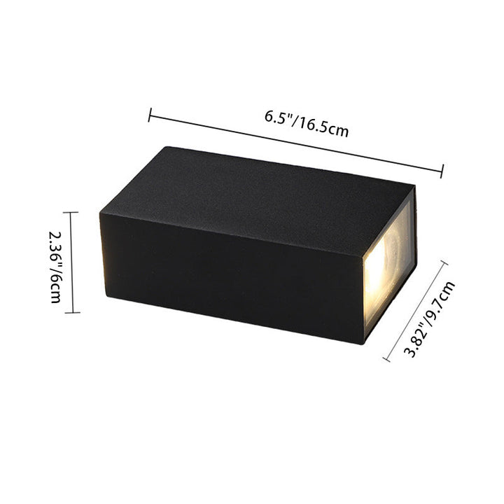 Modern Minimalist Waterproof Rectangular Aluminum LED Outdoor Wall Sconce Lamp For Outdoor Patio | Kalsten