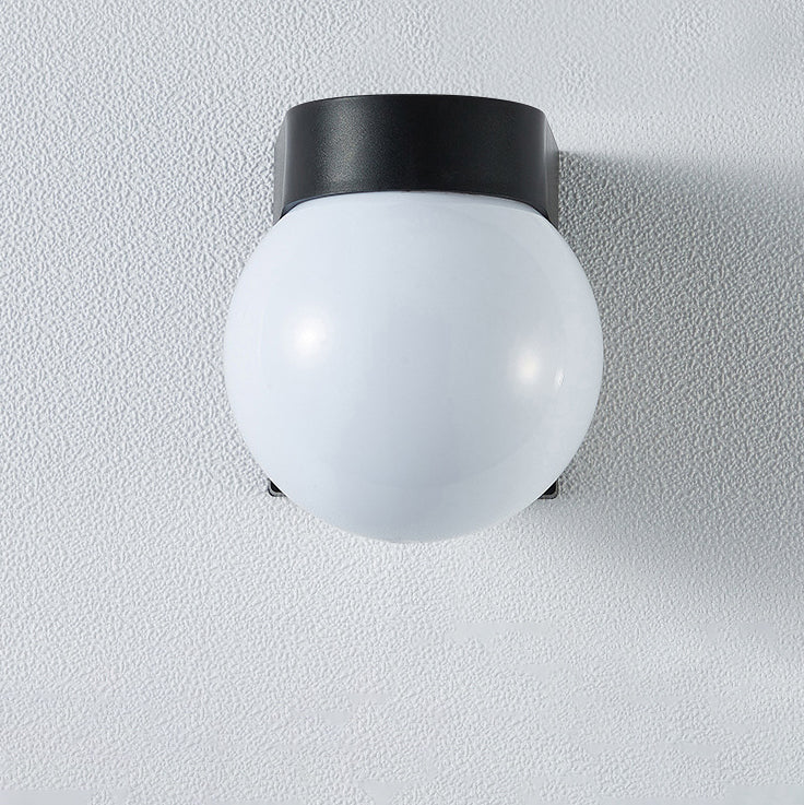 Modern Simplicity Waterproof Orb Polycarbonate Acrylic 1-Light Wall Sconce Lamp For Outdoor Patio | Kalsten