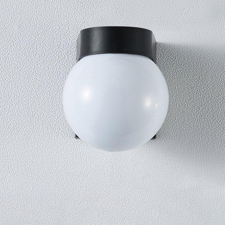 Modern Simplicity Waterproof Orb Polycarbonate Acrylic 1-Light Wall Sconce Lamp For Outdoor Patio | Kalsten
