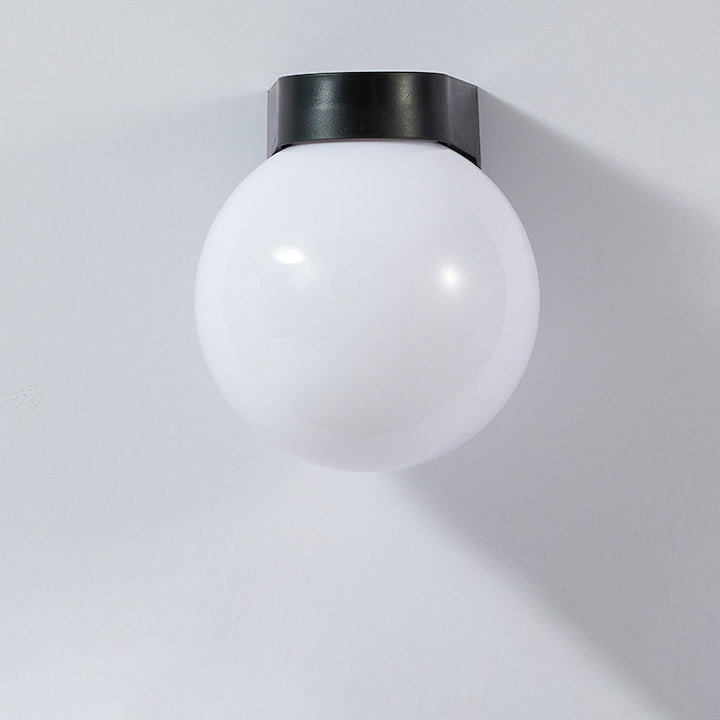 Modern Simplicity Waterproof Orb Polycarbonate Acrylic 1-Light Wall Sconce Lamp For Outdoor Patio | Kalsten