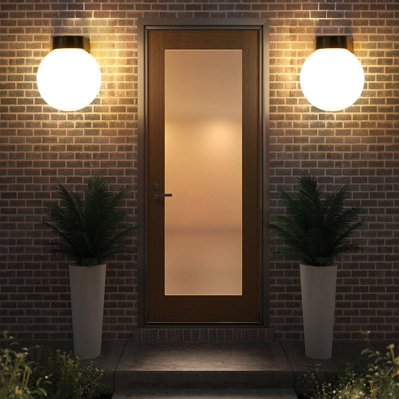 Modern Simplicity Waterproof Orb Polycarbonate Acrylic 1-Light Wall Sconce Lamp For Outdoor Patio | Kalsten