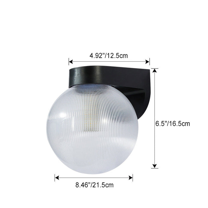 Modern Simplicity Waterproof Orb Polycarbonate Acrylic 1-Light Wall Sconce Lamp For Outdoor Patio | Kalsten