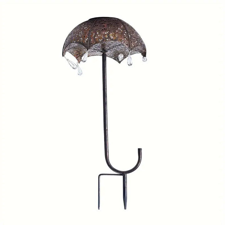 Modern Art Deco Solar Waterproof Umbrella Iron LED Ground Plug Outdoor Light For Garden | Kalsten