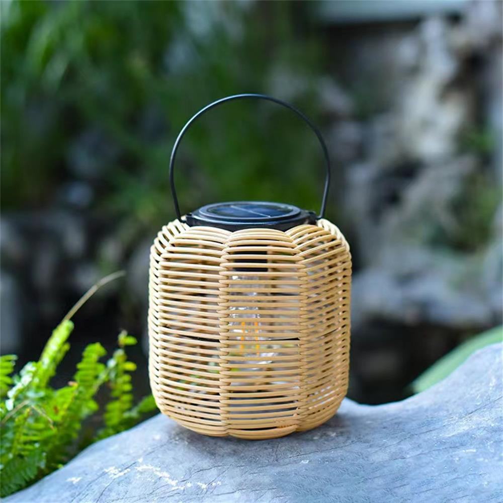 Modern Art Deco Solar Waterproof Cylinder Lantern Hollow Out Plastic Iron LED Outdoor Light For Garden | Kalsten