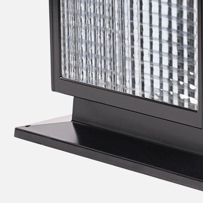 Modern Minimalist Solar Waterproof Rectangular Diamond Stripe Glass Shade Aluminum Frame LED Post Head Light For Garden | Kalsten
