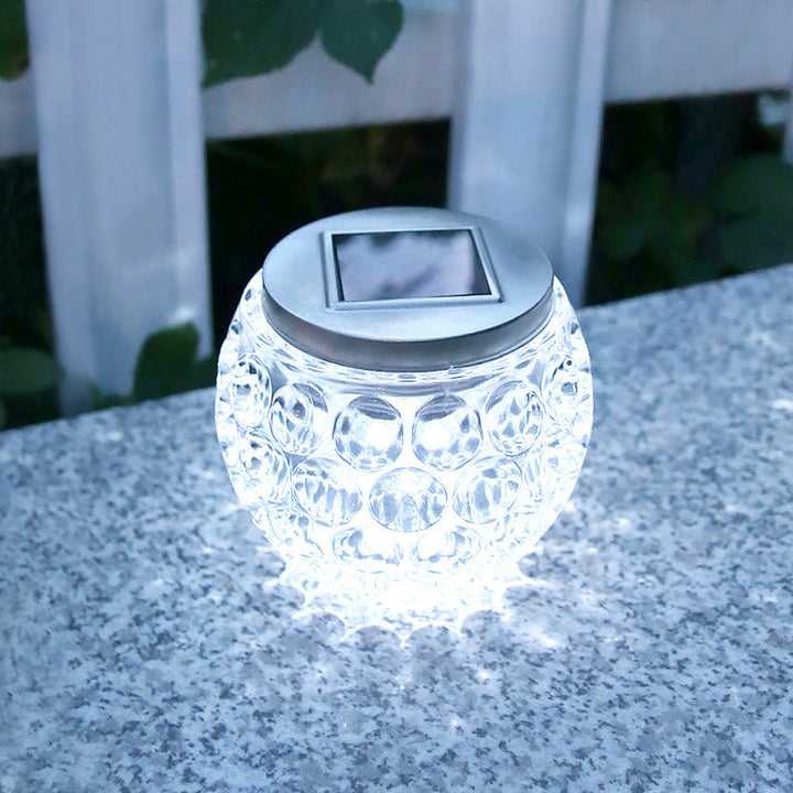 Modern Art Deco Solar Glass Jar Full Of Stars ABS Stainless Steel LED Outdoor Lights For Garden | Kalsten