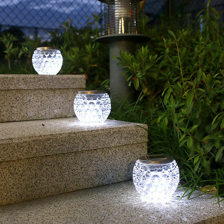 Modern Art Deco Solar Glass Jar Full Of Stars ABS Stainless Steel LED Outdoor Lights For Garden | Kalsten
