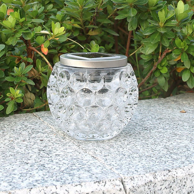 Modern Art Deco Solar Glass Jar Full Of Stars ABS Stainless Steel LED Outdoor Lights For Garden | Kalsten