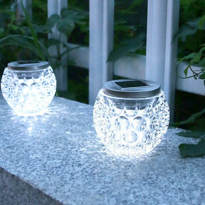 Modern Art Deco Solar Glass Jar Full Of Stars ABS Stainless Steel LED Outdoor Lights For Garden | Kalsten