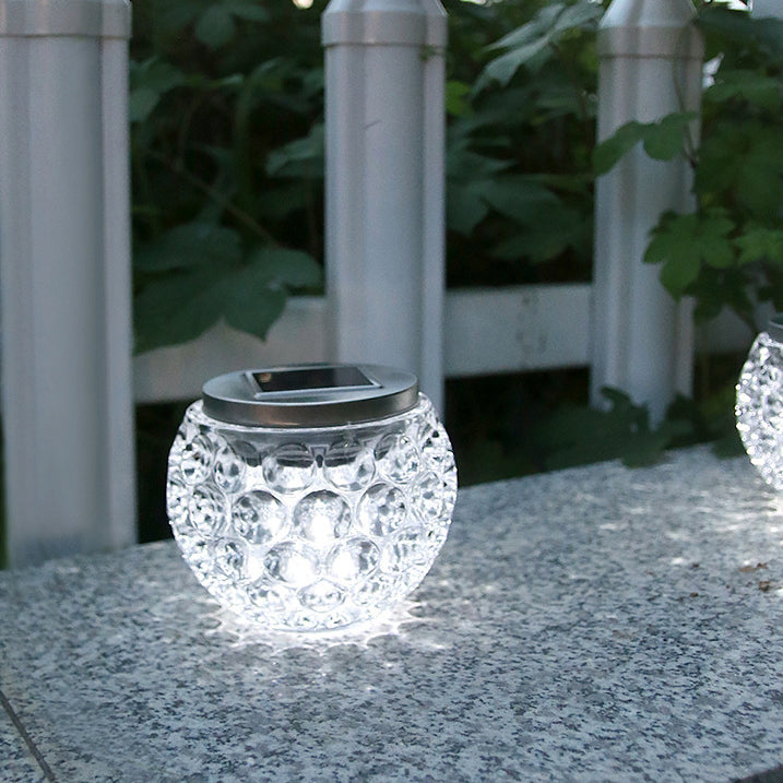 Modern Art Deco Solar Glass Jar Full Of Stars ABS Stainless Steel LED Outdoor Lights For Garden | Kalsten