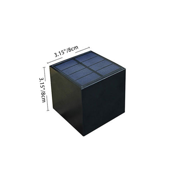 Modern Minimalist Cube Plastic Solar LED Wall Sconce Lamp For Garden | Kalsten