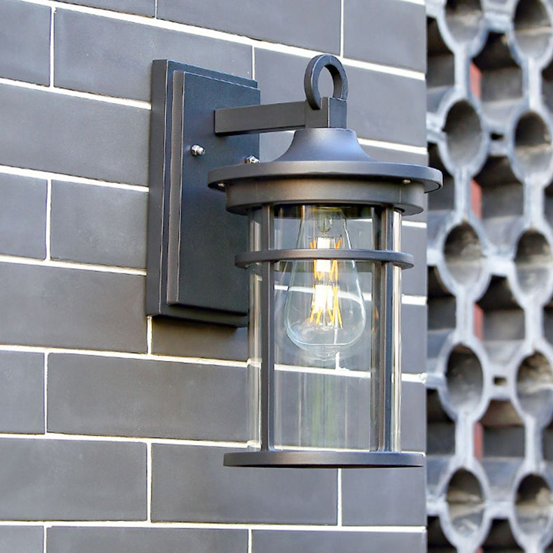 Contemporary Industrial Column Aluminum Glass 1-Light Wall Sconce Lamp For Garden | Kalsten