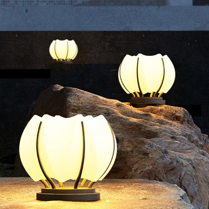 Contemporary Creative Flower Iron Plastic LED Post Head Light For Garden | Kalsten