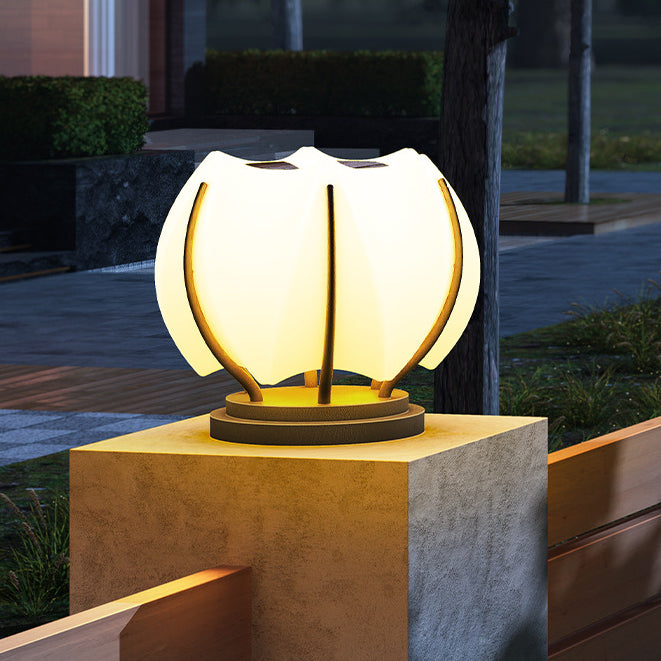 Contemporary Creative Flower Iron Plastic LED Post Head Light For Garden | Kalsten