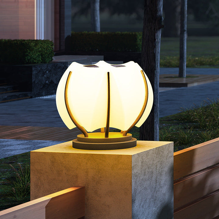Contemporary Creative Flower Iron Plastic LED Post Head Light For Garden | Kalsten