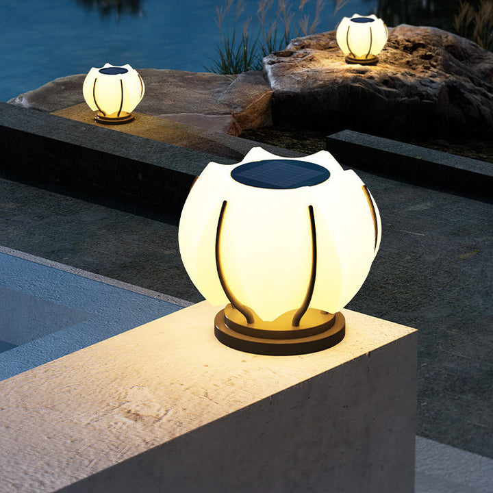 Contemporary Creative Flower Iron Plastic LED Post Head Light For Garden | Kalsten