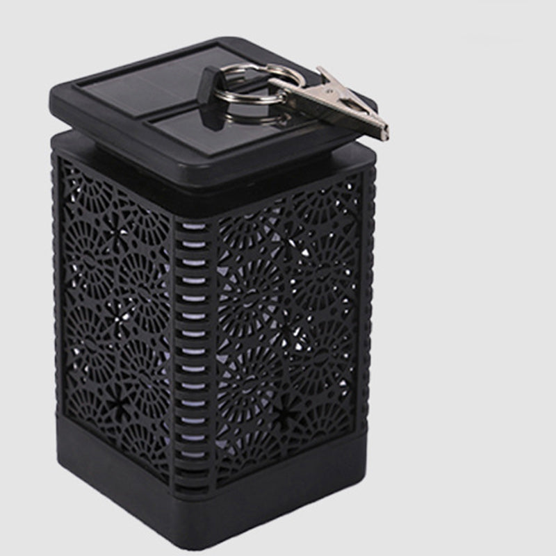 Contemporary Retro Solar Waterproof Rectangular Lantern Flame ABS LED Landscape Lighting Outdoor Light For Outdoor | Kalsten
