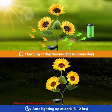 Contemporary Creative Artificial Flower LED Solar Waterproof Lawn Insert Light For Outdoor Patio | Kalsten