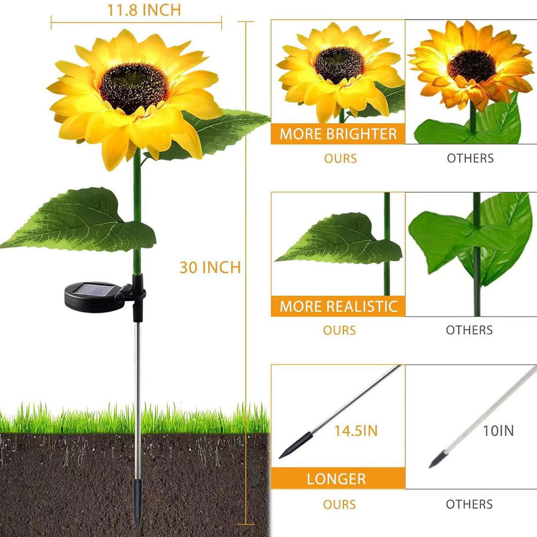 Contemporary Creative Artificial Flower LED Solar Waterproof Lawn Insert Light For Outdoor Patio | Kalsten