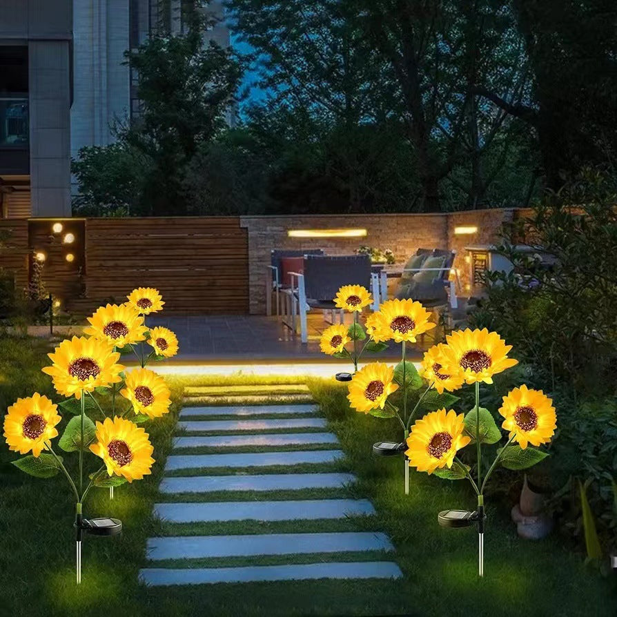 Contemporary Creative Artificial Flower LED Solar Waterproof Lawn Insert Light For Outdoor Patio | Kalsten