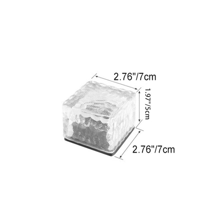Modern Minimalist Solar Waterproof ABS Clear Glass Ice Cube Brick LED Outdoor Landscape Light For Garden | Kalsten